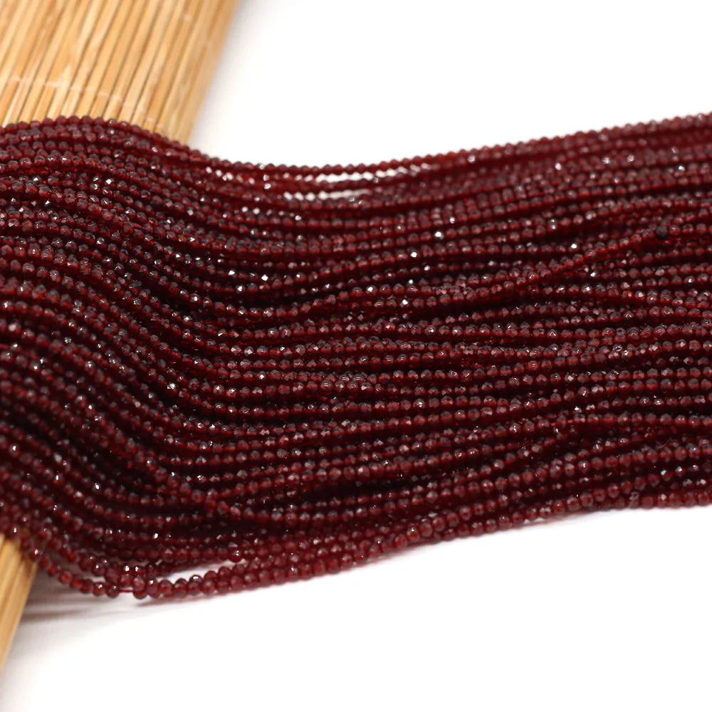 Round Beads Section 2mm Natural Semi-Precious Stone Spinel Yellow Loose Bead for Women Jewelry Making DIY Bracelet Necklace 38cm