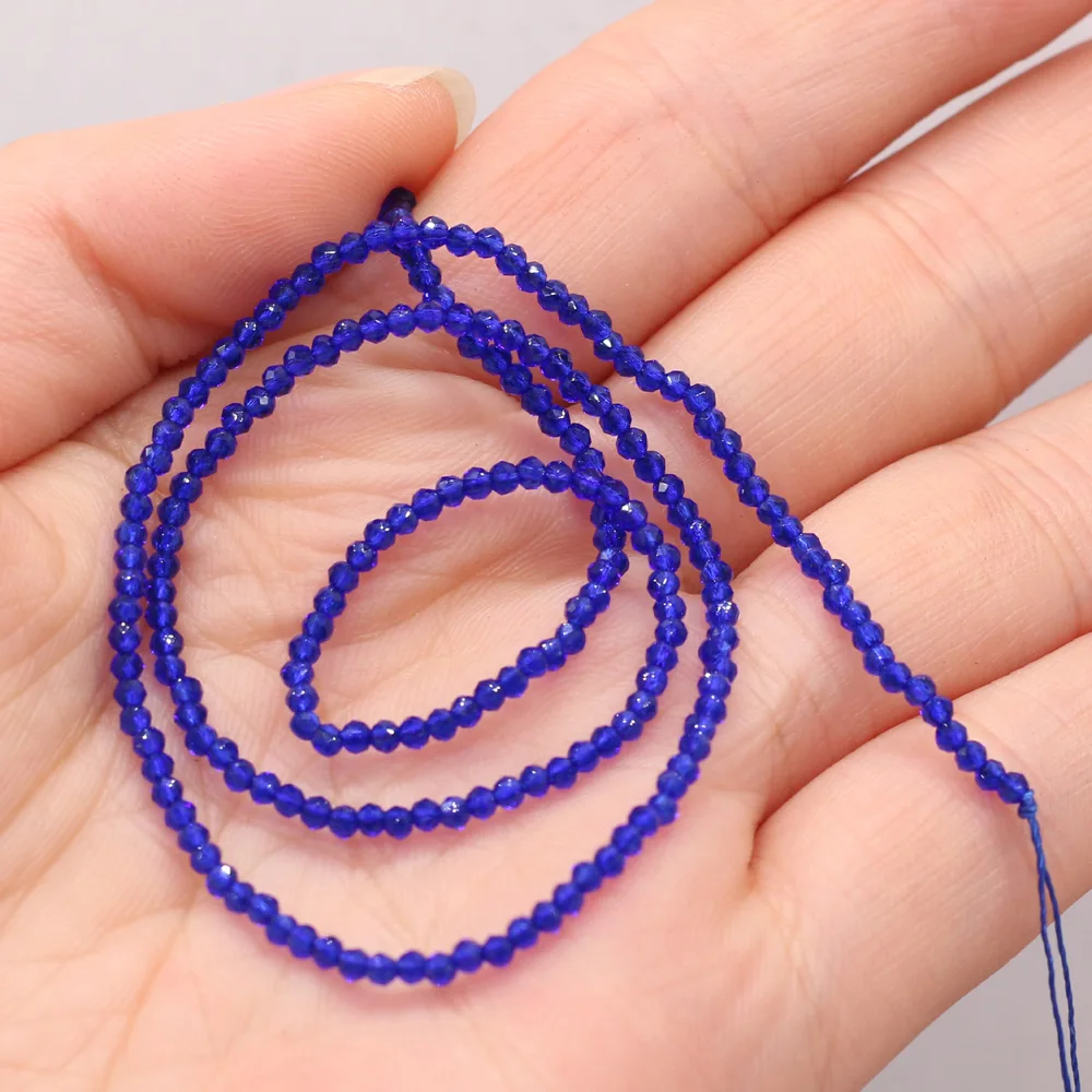 Round Beads Section 2mm Natural Semi-Precious Stone Spinel Yellow Loose Bead for Women Jewelry Making DIY Bracelet Necklace 38cm