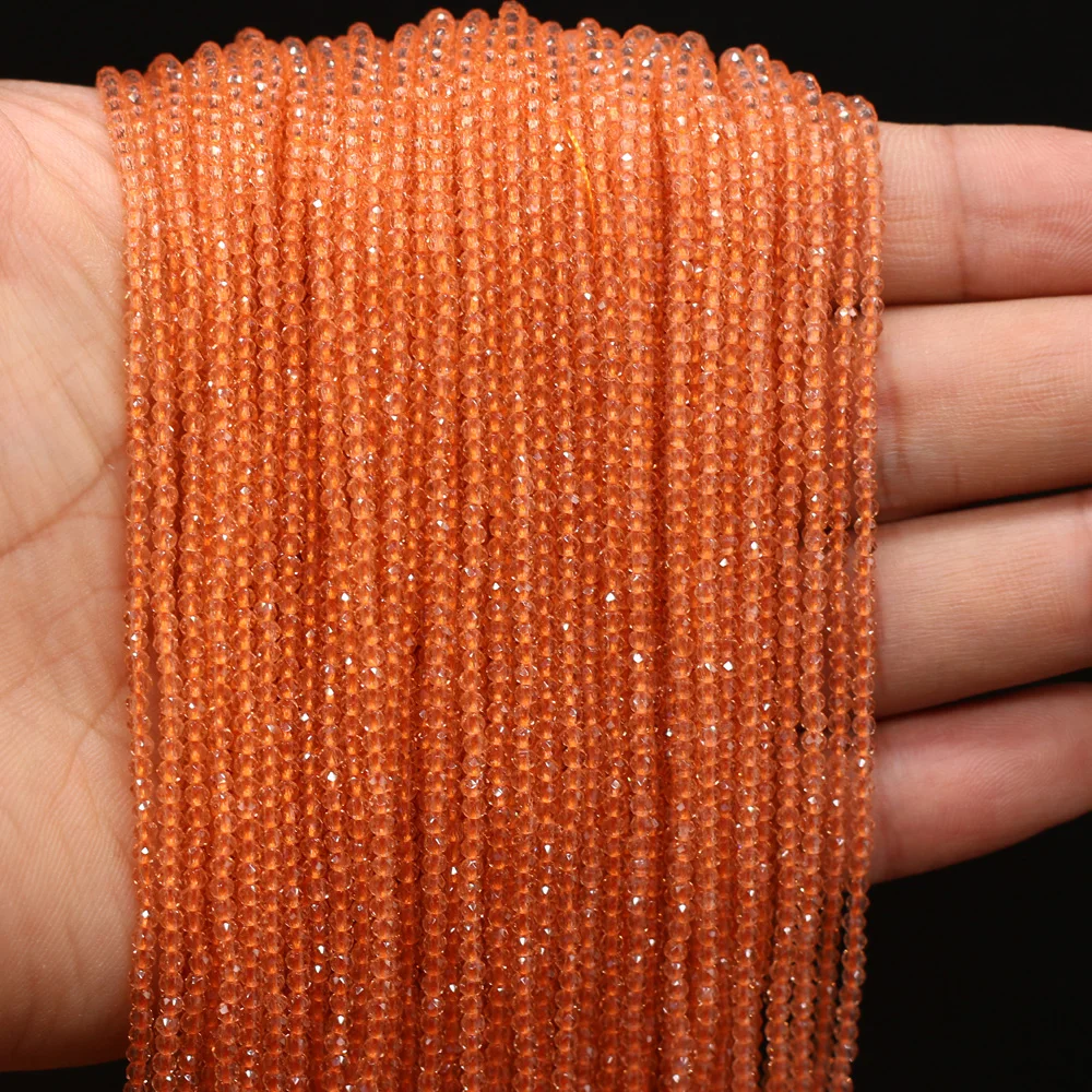 Round Beads Section 2mm Natural Semi-Precious Stone Spinel Yellow Loose Bead for Women Jewelry Making DIY Bracelet Necklace 38cm