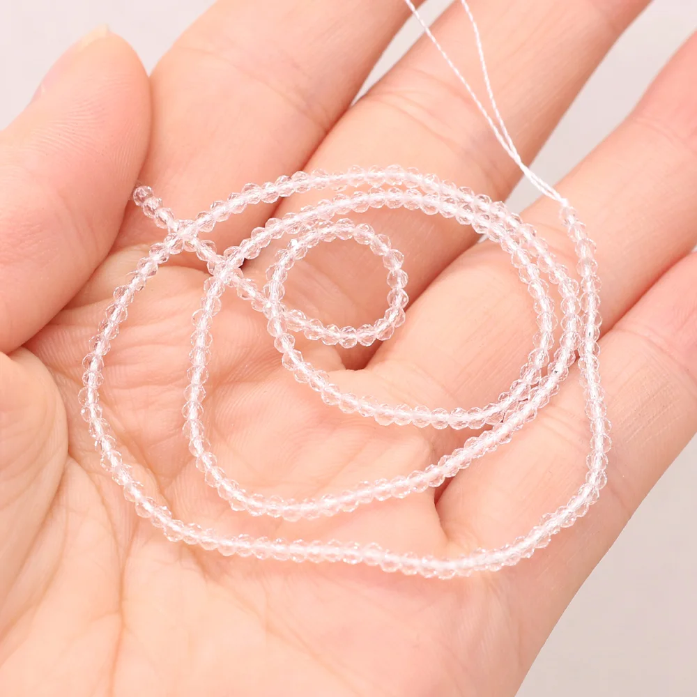 Round Beads Section 2mm Natural Semi-Precious Stone Spinel Yellow Loose Bead for Women Jewelry Making DIY Bracelet Necklace 38cm