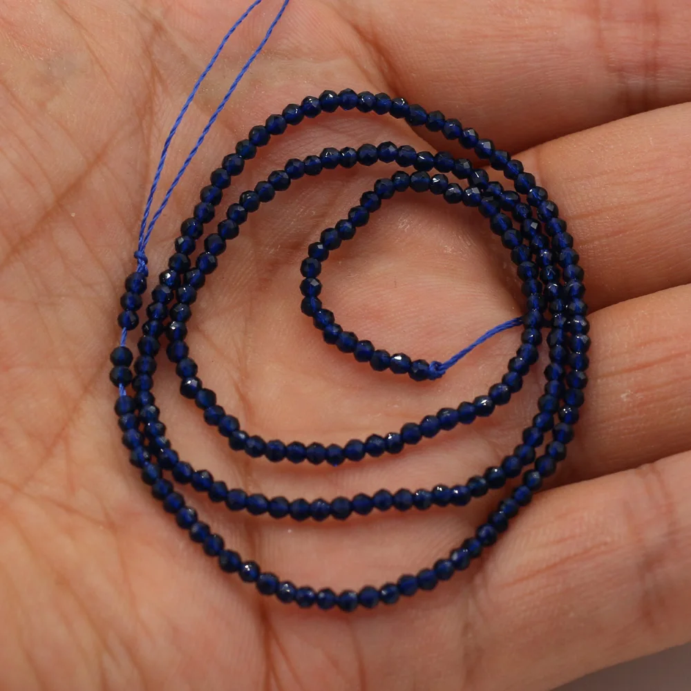 Round Beads Section 2mm Natural Semi-Precious Stone Spinel Yellow Loose Bead for Women Jewelry Making DIY Bracelet Necklace 38cm