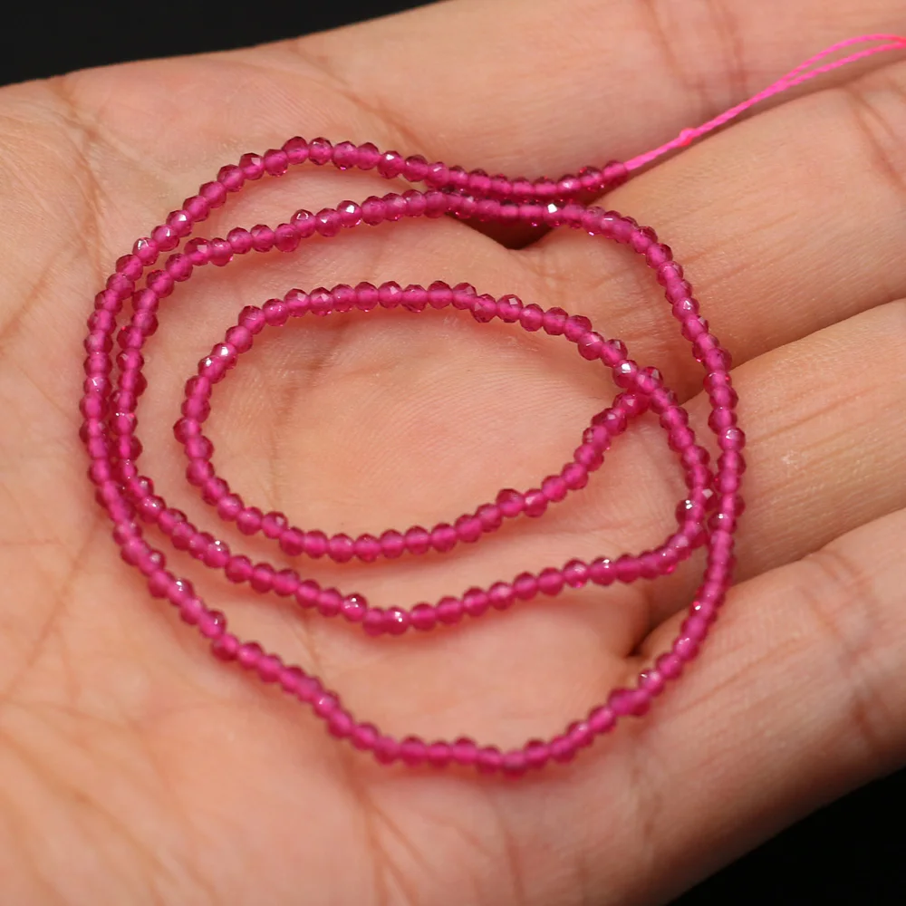 Round Beads Section 2mm Natural Semi-Precious Stone Spinel Yellow Loose Bead for Women Jewelry Making DIY Bracelet Necklace 38cm