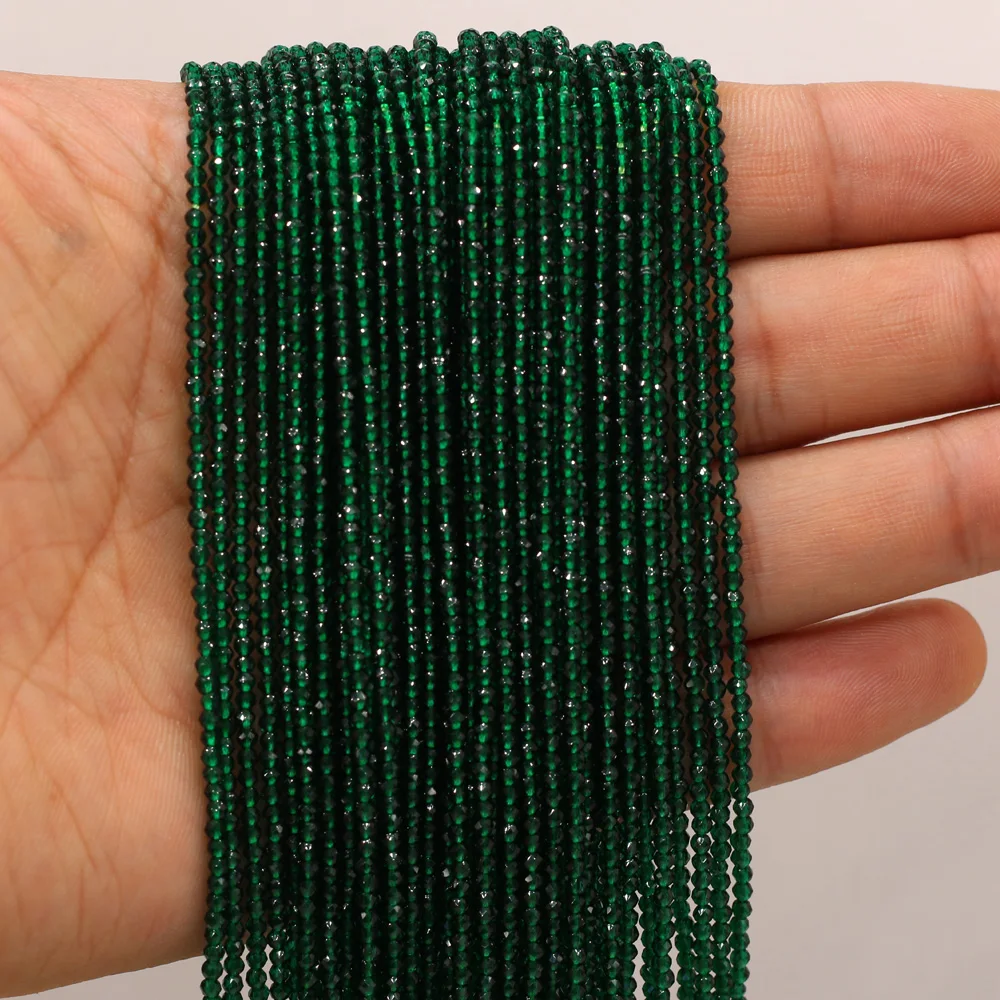 Round Beads Section 2mm Natural Semi-Precious Stone Spinel Yellow Loose Bead for Women Jewelry Making DIY Bracelet Necklace 38cm