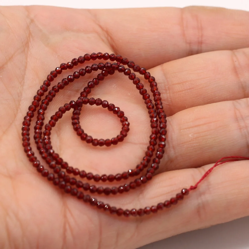 Round Beads Section 2mm Natural Semi-Precious Stone Spinel Yellow Loose Bead for Women Jewelry Making DIY Bracelet Necklace 38cm
