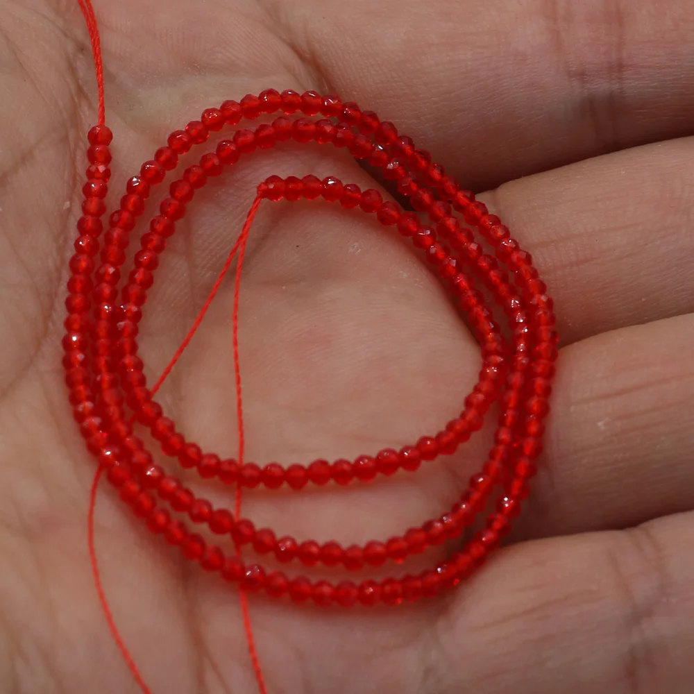 Round Beads Section 2mm Natural Semi-Precious Stone Spinel Yellow Loose Bead for Women Jewelry Making DIY Bracelet Necklace 38cm