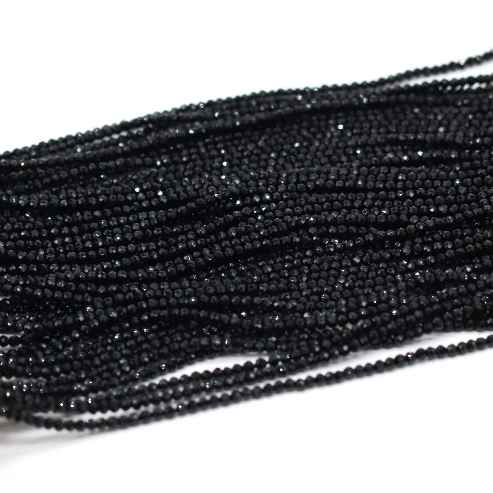Round Beads Section 2mm Natural Semi-Precious Stone Spinel Yellow Loose Bead for Women Jewelry Making DIY Bracelet Necklace 38cm