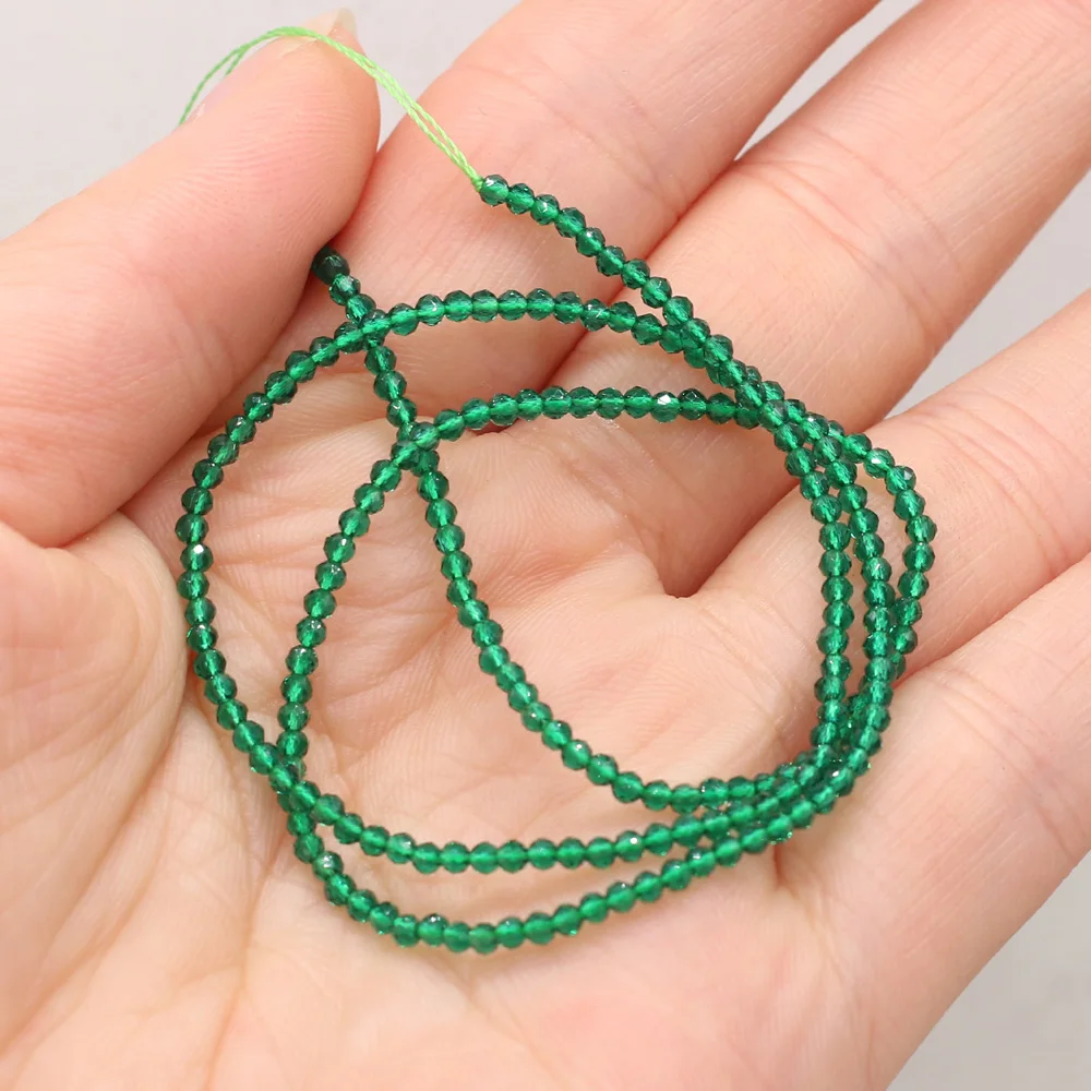 Round Beads Section 2mm Natural Semi-Precious Stone Spinel Yellow Loose Bead for Women Jewelry Making DIY Bracelet Necklace 38cm