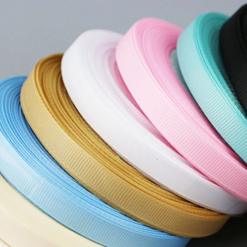 (25 Yards/Roll) 10mm Grosgrain Ribbon Wholesale Gift Wrap Decoration Ribbons Lace Fabric