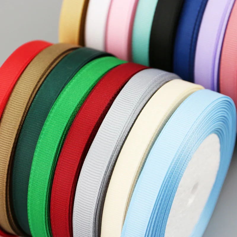 (25 Yards/Roll) 10mm Grosgrain Ribbon Wholesale Gift Wrap Decoration Ribbons Lace Fabric