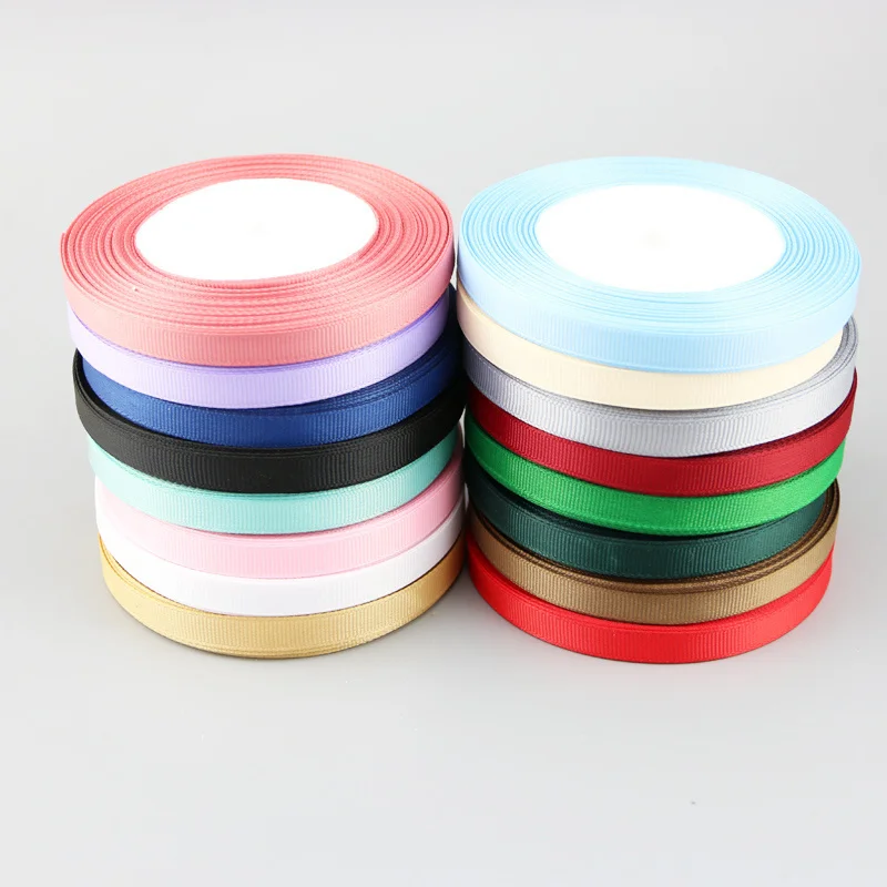 (25 Yards/Roll) 10mm Grosgrain Ribbon Wholesale Gift Wrap Decoration Ribbons Lace Fabric