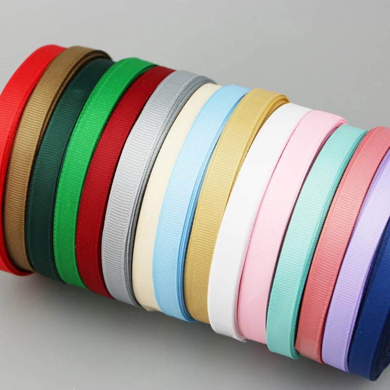 (25 Yards/Roll) 10mm Grosgrain Ribbon Wholesale Gift Wrap Decoration Ribbons Lace Fabric