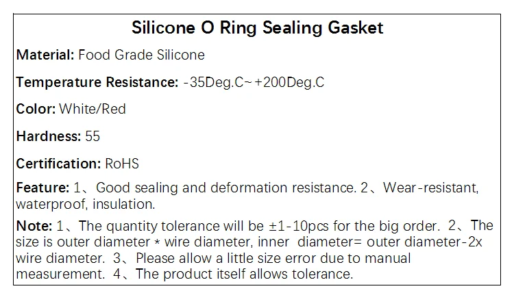 10/50pcs VMQ White Silicone Ring Gasket CS 2.4mm OD 8 ~ 30mm Food Grade Waterproof Washer Rubber Insulate O-Ring Rubber Ring