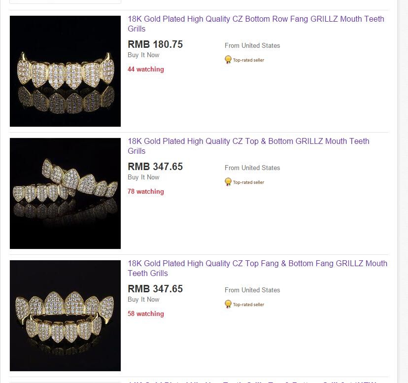 TOPGRILLZ New Fit Silver Plated CZ Micro Pave Top & Bottom GRILL SET Rhodium Teeth Grills Vampire Tooth Grillz