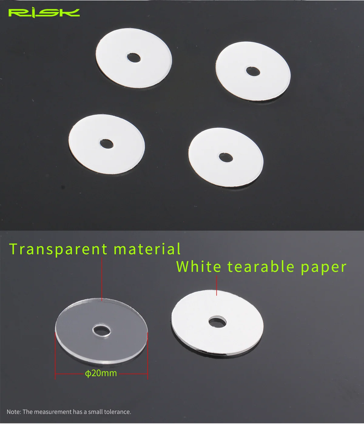 20pcs/lot RISK Mountain Road Bike Bicycle Air Nozzle Valve Core Gasket Sticker Tube Tire Fixed Paster For Presta Valve RA121