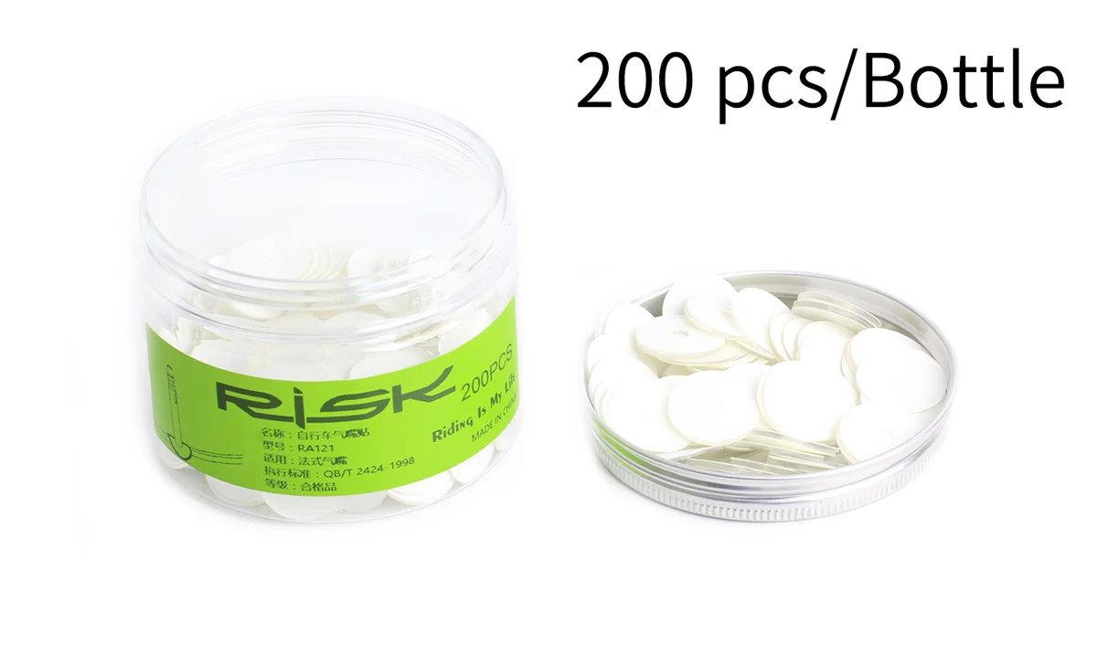 20pcs/lot RISK Mountain Road Bike Bicycle Air Nozzle Valve Core Gasket Sticker Tube Tire Fixed Paster For Presta Valve RA121