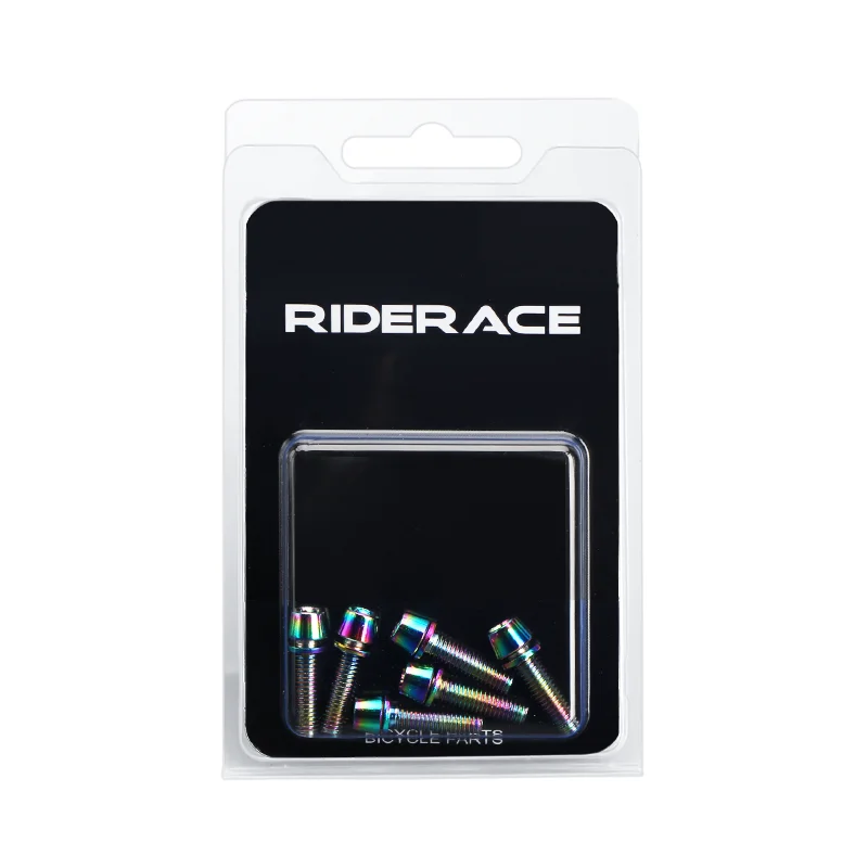 6pcs/set Bicycle Handlebar Screws Titanium-plated Colorful Alloy Steel M5*18MM MTB Bike Handle Bar Stem Riser Screw In Bolts