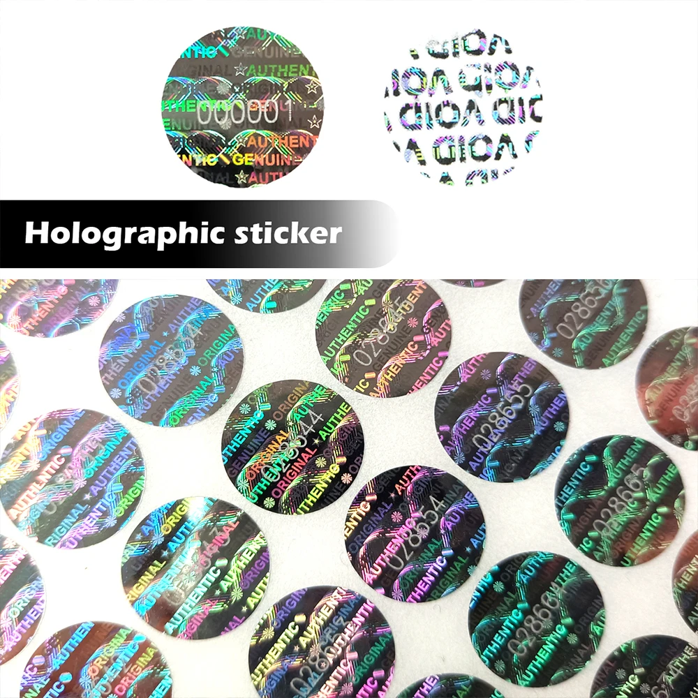Silver Circular Holographic Sticker Warranty Void Seals Adhesive Labels with Serial Number High Security Laser Stickers 1.5cm