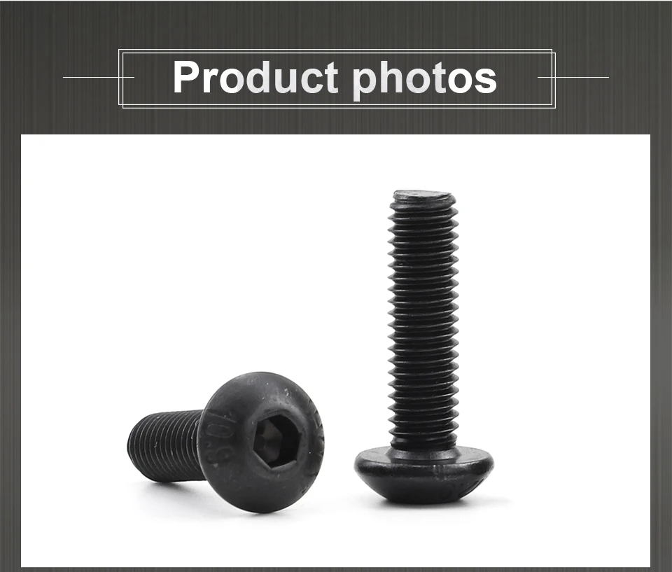 JUIDINTO 1-50pcs Allen Round Screw Bolt 12.9 Grade M2 M2.5 M3 M4 M5 M6 M8 M10 Hex Hexagon Socket Button Head Screw for MTB