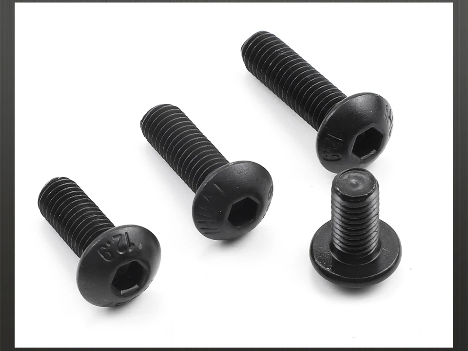 JUIDINTO 1-50pcs Allen Round Screw Bolt 12.9 Grade M2 M2.5 M3 M4 M5 M6 M8 M10 Hex Hexagon Socket Button Head Screw for MTB