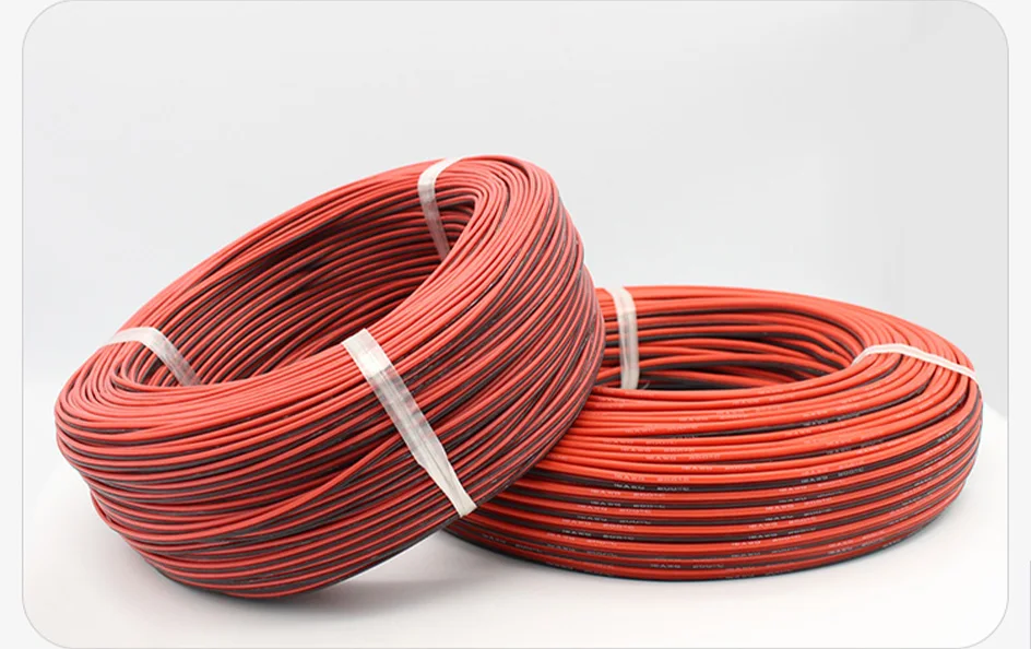 Super Soft 2 Pin Silicone Cable 20 18 16 14 12 10 8 AWG High Temperature Resistant Tin-plated Copper Wire High Current Wire
