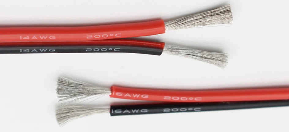 Super Soft 2 Pin Silicone Cable 20 18 16 14 12 10 8 AWG High Temperature Resistant Tin-plated Copper Wire High Current Wire