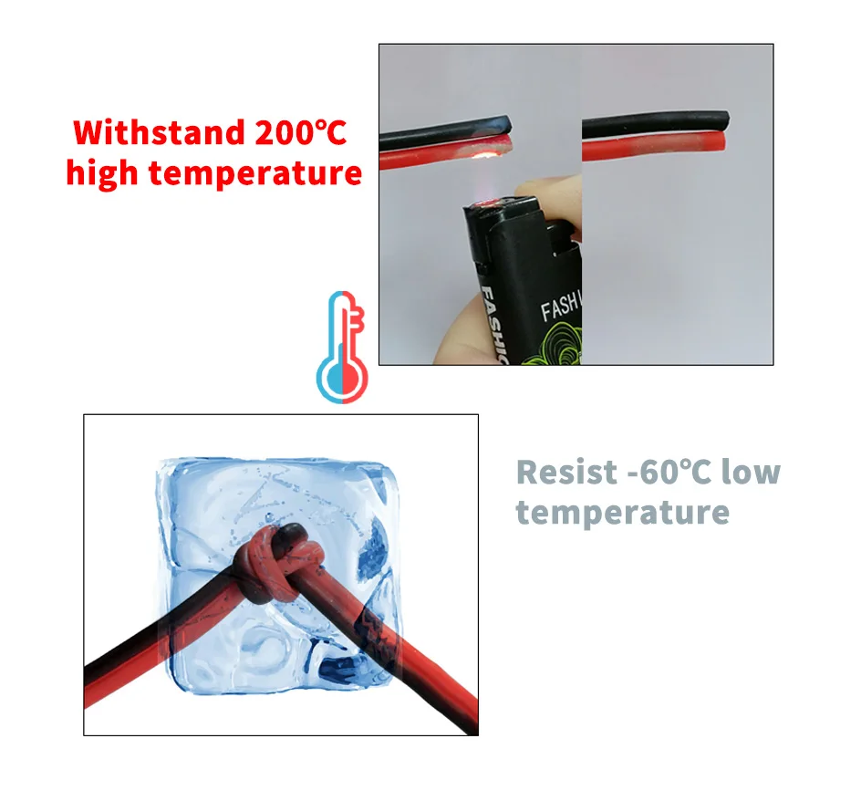 Super Soft 2 Pin Silicone Cable 20 18 16 14 12 10 8 AWG High Temperature Resistant Tin-plated Copper Wire High Current Wire