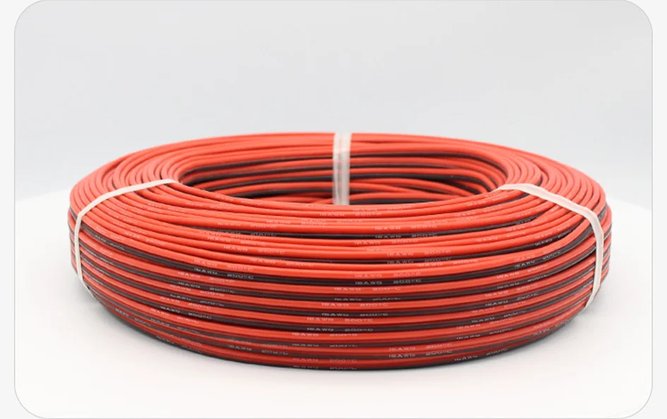 Super Soft 2 Pin Silicone Cable 20 18 16 14 12 10 8 AWG High Temperature Resistant Tin-plated Copper Wire High Current Wire