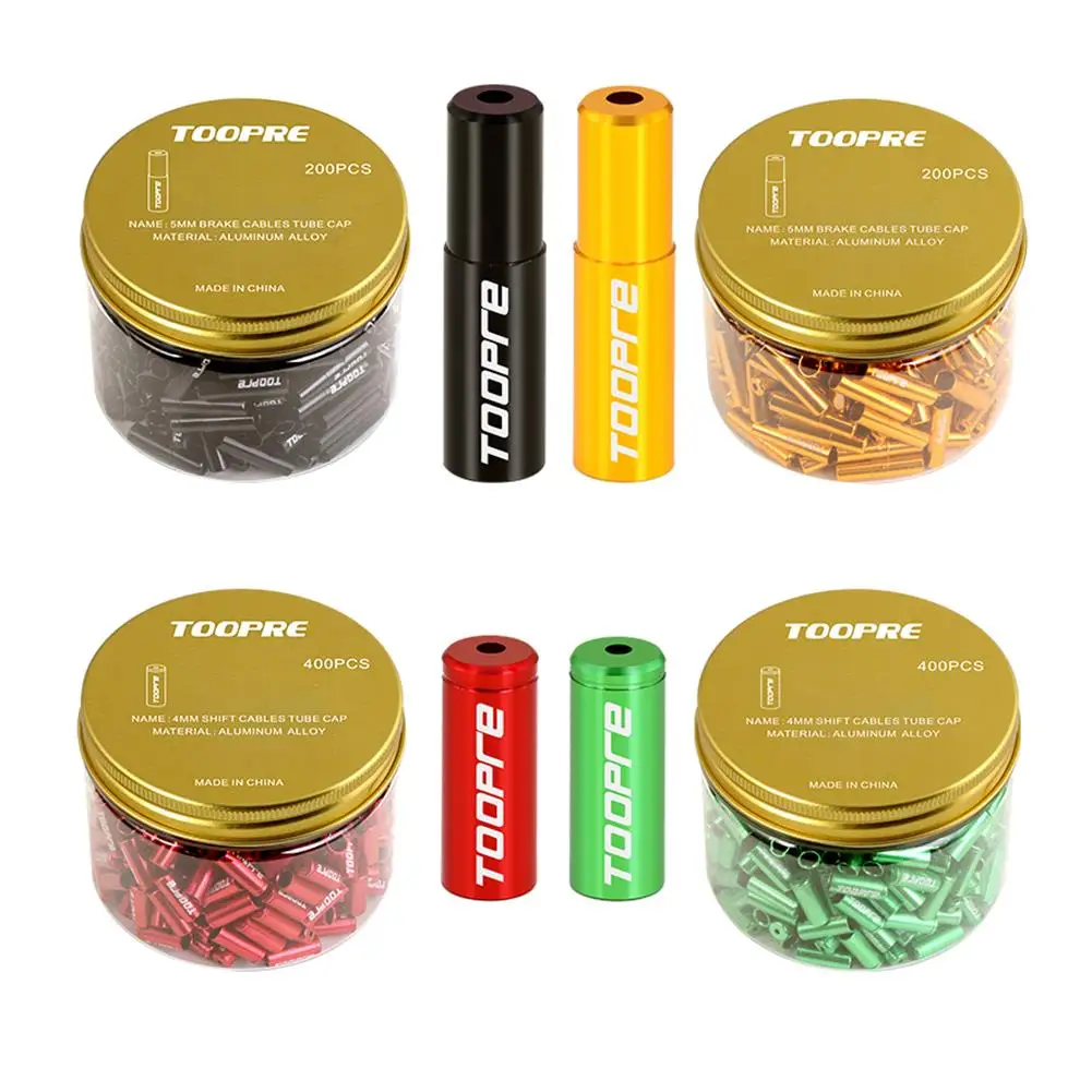 TOOPRE 10pcs/lot Bicycle Cable Cap Aluminum Alloy 4mm 5mm MTB Mountain Road Bike Shift Brake Cable Ends Line Cap Wire Tube Plugs