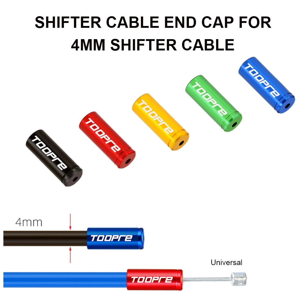 TOOPRE 10pcs/lot Bicycle Cable Cap Aluminum Alloy 4mm 5mm MTB Mountain Road Bike Shift Brake Cable Ends Line Cap Wire Tube Plugs