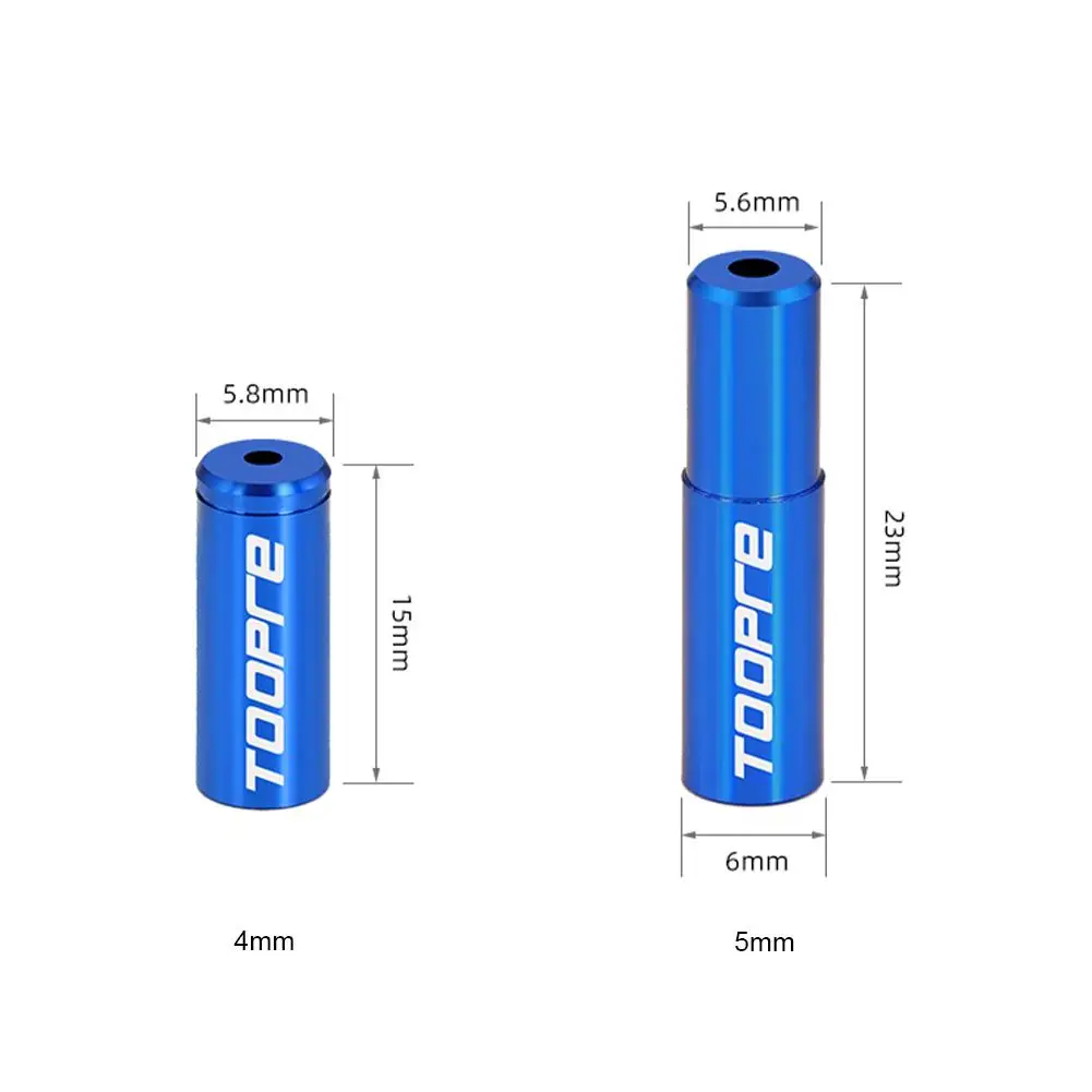TOOPRE 10pcs/lot Bicycle Cable Cap Aluminum Alloy 4mm 5mm MTB Mountain Road Bike Shift Brake Cable Ends Line Cap Wire Tube Plugs