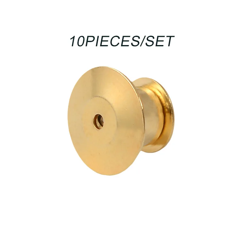 10 Pieces/Pack Safety Brooches Lock Locking Clasp Metal Pins Back Button Buckle Bulk Pin Keepers Brooch Base Jewelry Accessories