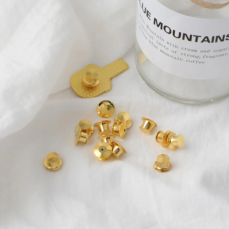 10 Pieces/Pack Safety Brooches Lock Locking Clasp Metal Pins Back Button Buckle Bulk Pin Keepers Brooch Base Jewelry Accessories