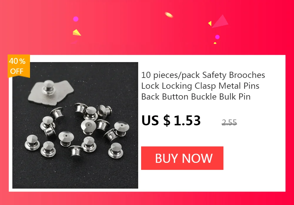 10 Pieces/Pack Safety Brooches Lock Locking Clasp Metal Pins Back Button Buckle Bulk Pin Keepers Brooch Base Jewelry Accessories