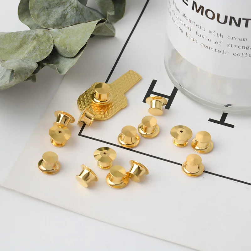 10 Pieces/Pack Safety Brooches Lock Locking Clasp Metal Pins Back Button Buckle Bulk Pin Keepers Brooch Base Jewelry Accessories