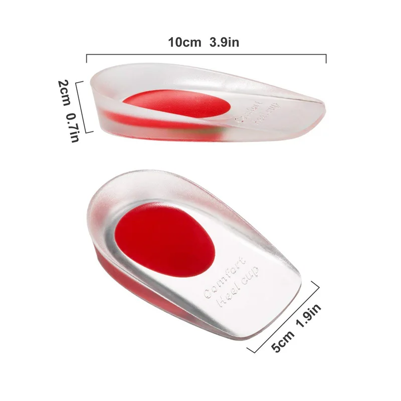 2Pcs Silicone Heel Pads Plantar Fasciitis Man  Heel Spur  Silicone Gel Heel Cups Heel Pain Heel For Shoes Foot Silicone Foot Pad