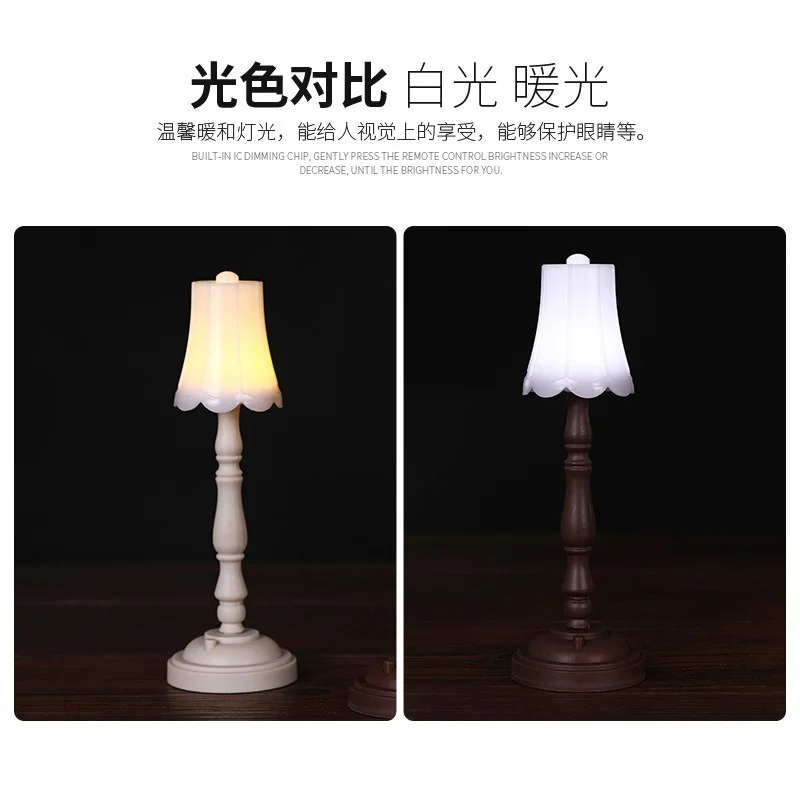 1/6 Scale White LED Desk Lamp Model Furniture for Hot Toys BJD Dollhouse Accessory Kids Pretend Play Toys