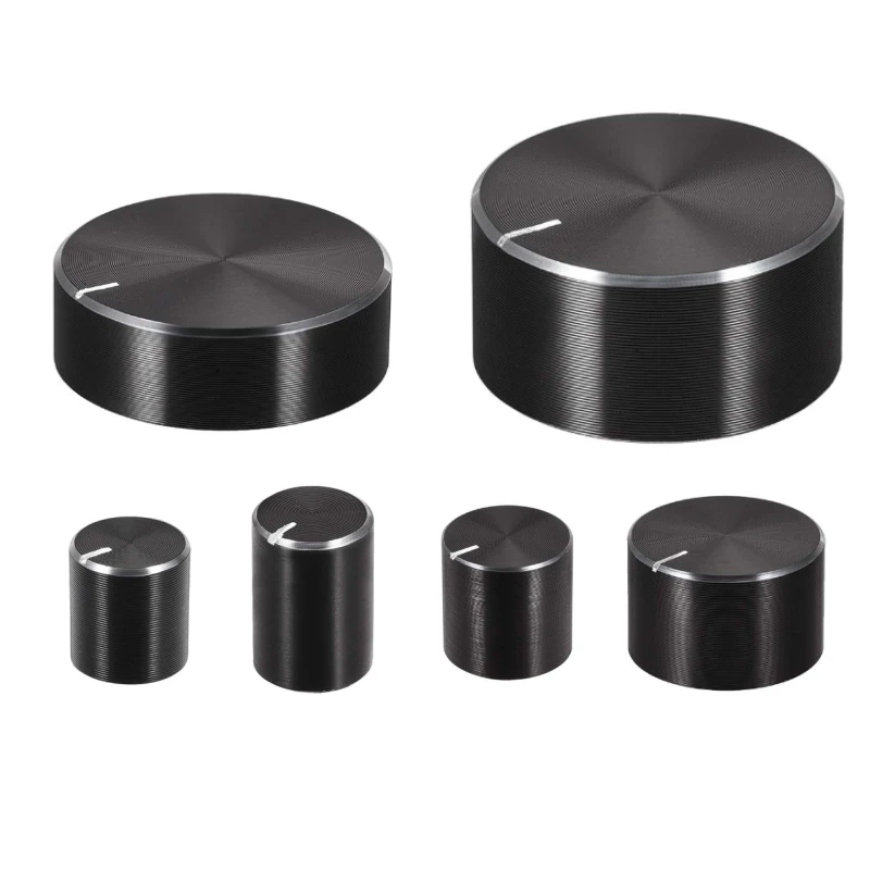 Aluminum Alloy Potentiometer Knob Cap Volume Control Knob Hat Rotation Switch for 6 mm Roll Shaft/D-Axis