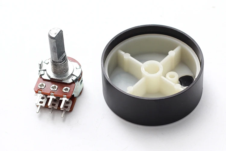 Aluminum Alloy Potentiometer Knob Cap Volume Control Knob Hat Rotation Switch for 6 mm Roll Shaft/D-Axis