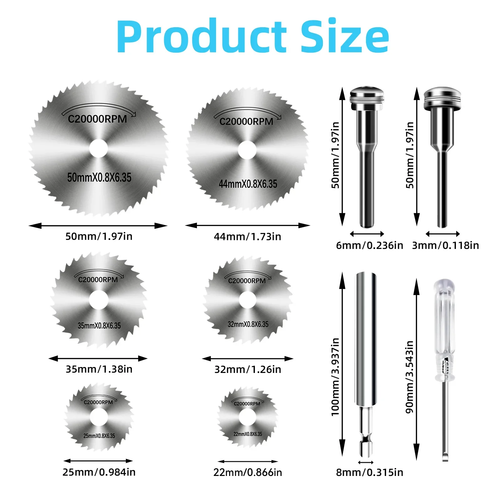 High-Speed Steel Saw Blades 10PCS, 1/4" Hex Shank Universal Fit for Grinders, Metal/Wood/Plastic Cutting Discs, Durable Rotary