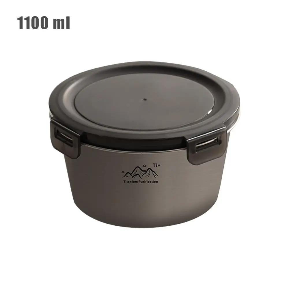 Rust Proof Titanium Ultralight Portable Food Sealing Bowl with Lid Fresh-keeping Portable Purification Dinner Box For Picnic