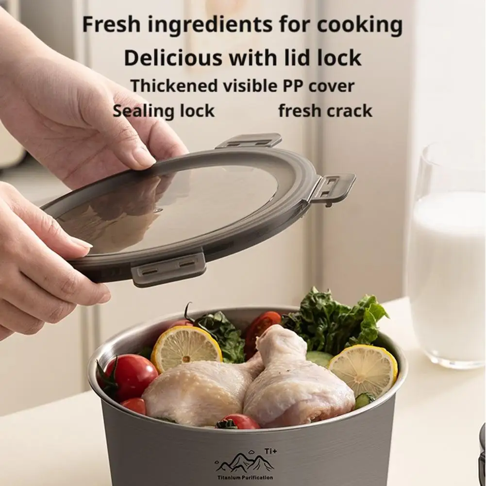 Rust Proof Titanium Ultralight Portable Food Sealing Bowl with Lid Fresh-keeping Portable Purification Dinner Box For Picnic