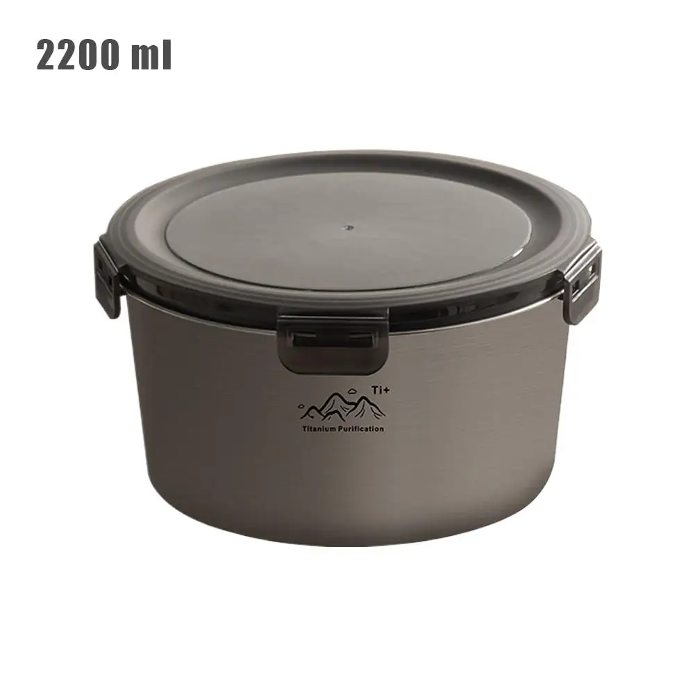 Rust Proof Titanium Ultralight Portable Food Sealing Bowl with Lid Fresh-keeping Portable Purification Dinner Box For Picnic