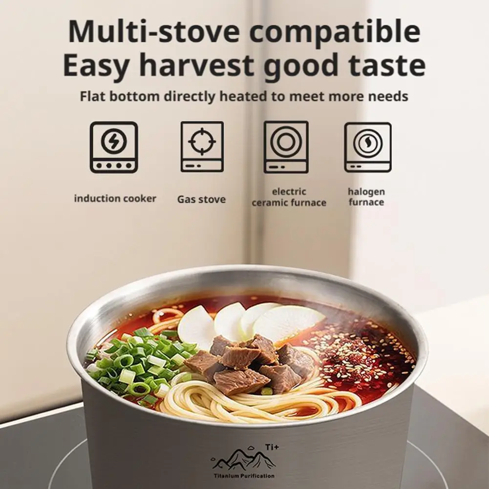 Rust Proof Titanium Ultralight Portable Food Sealing Bowl with Lid Fresh-keeping Portable Purification Dinner Box For Picnic