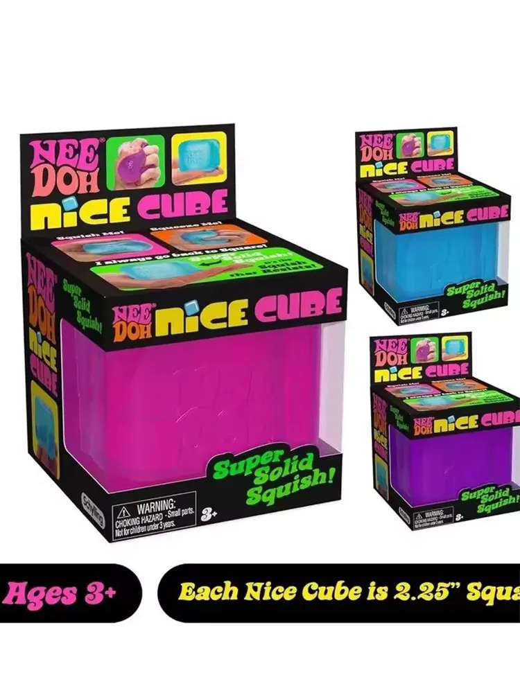 Schylling Needoh Nice Cube Sensory Fidget Stress Relief Squishy Anti-Anxiety Squeeze Object for Focus ADHD Population
