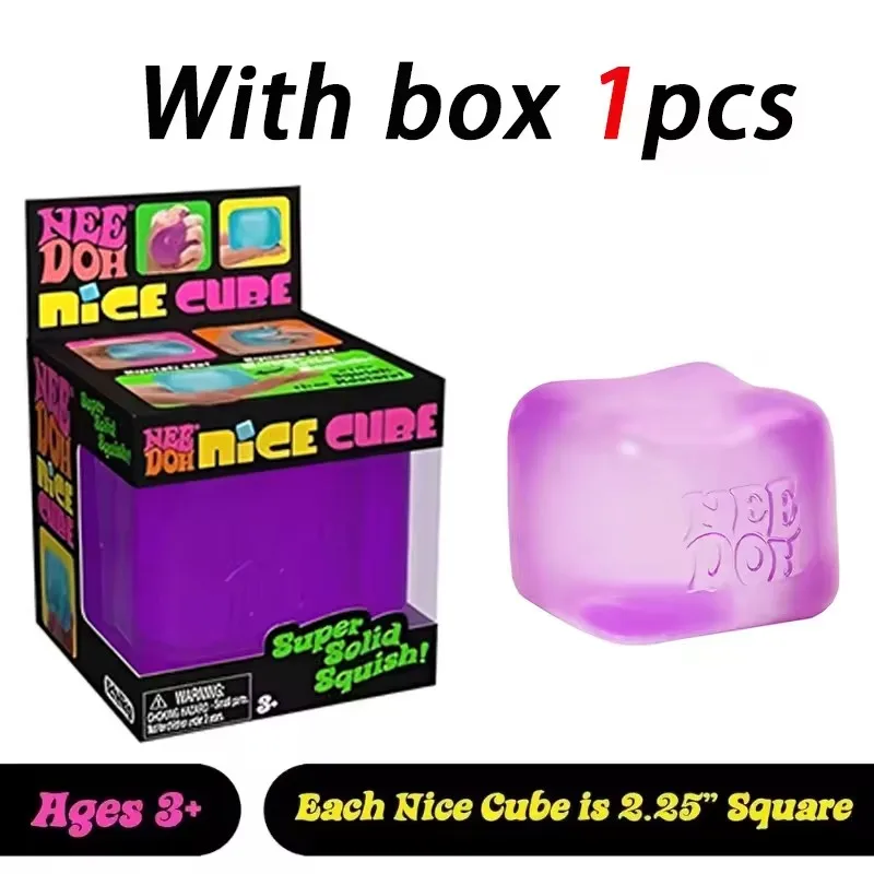Schylling Needoh Nice Cube Sensory Fidget Stress Relief Squishy Anti-Anxiety Squeeze Object for Focus ADHD Population