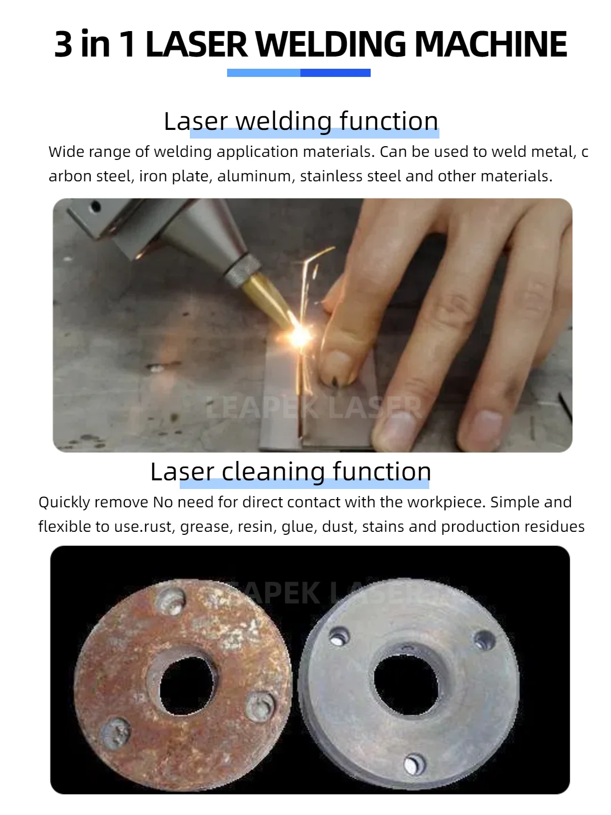 Auto Wire Feeding 1500W 2000W 3000W 4 in 1 Handheld Fiber Laser Welder with Raycus MAX BWT Source