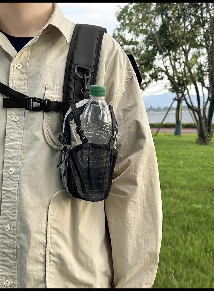 Dyneema Water Bottle Holder Bag Phone Pocket and Quick-Adjust Strap Waterproof 420D Nylon for Cycling Hiking Camping Essentials