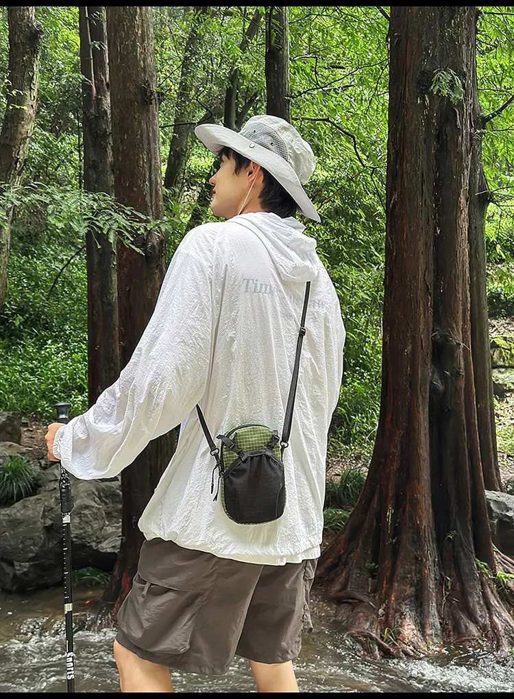 Dyneema Water Bottle Holder Bag Phone Pocket and Quick-Adjust Strap Waterproof 420D Nylon for Cycling Hiking Camping Essentials