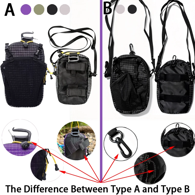Dyneema Water Bottle Holder Bag Phone Pocket and Quick-Adjust Strap Waterproof 420D Nylon for Cycling Hiking Camping Essentials