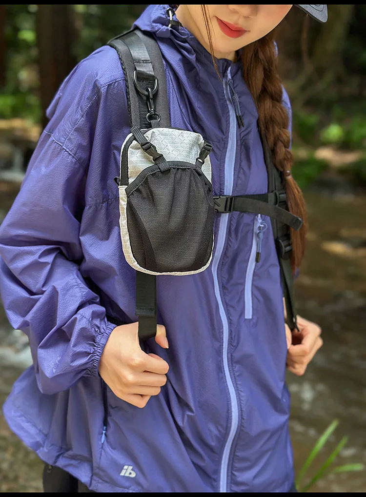 Dyneema Water Bottle Holder Bag Phone Pocket and Quick-Adjust Strap Waterproof 420D Nylon for Cycling Hiking Camping Essentials